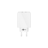 NÄT ADAPTER GOOBAY FAST CHARGER DUAL USB-C PD 28W WHITE